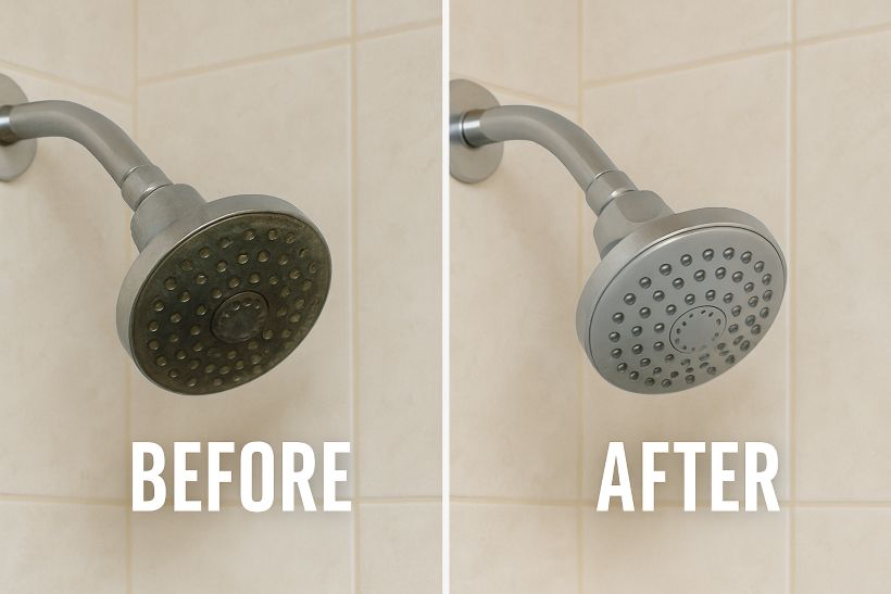 How to Clean Shower Head before after cleaning